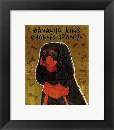 Framed Cavalier King Charles (black and tan) Print