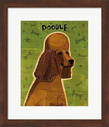 Framed Poodle (brown) Print