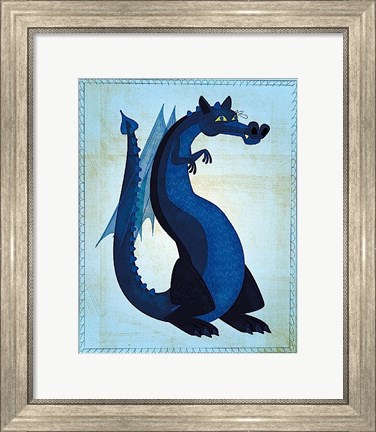 Framed Blue Dragon Print