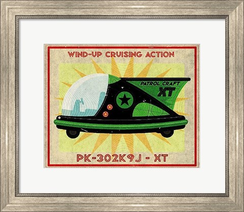 Framed Patrol Craft XT Box Art Tin Toy Print