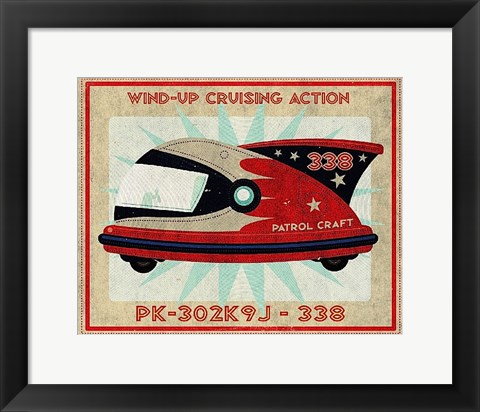 Framed Patrol Craft 338 Box Art Tin Toy Print