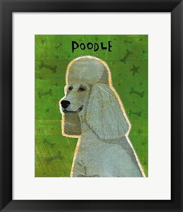 Framed Poodle (grey) Print