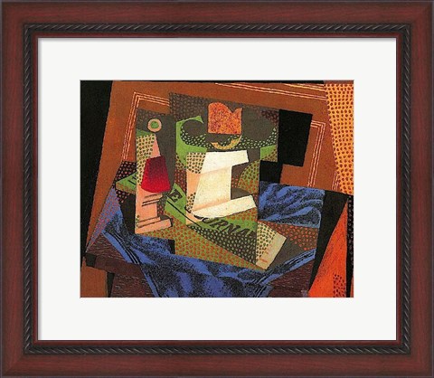 Framed Fruit Bowl on a Tablecloth Print