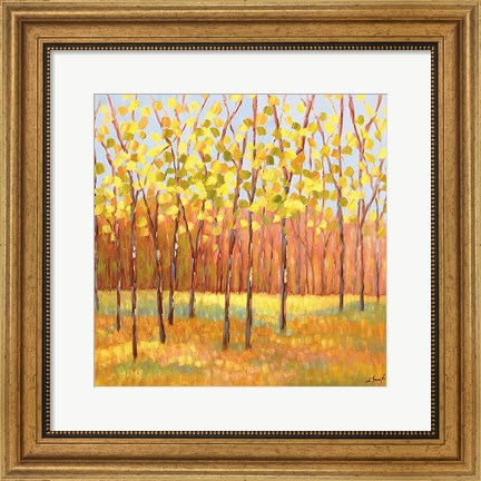 Framed Yellow and Green Trees (center) Print