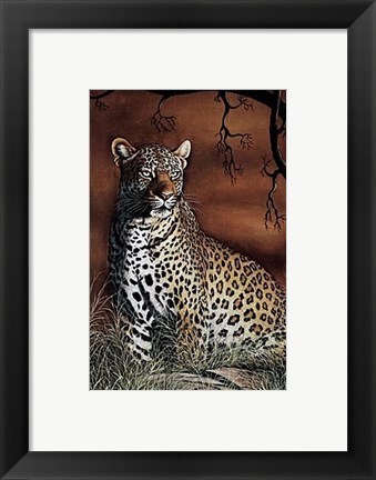 Framed Sitting Leopard Print