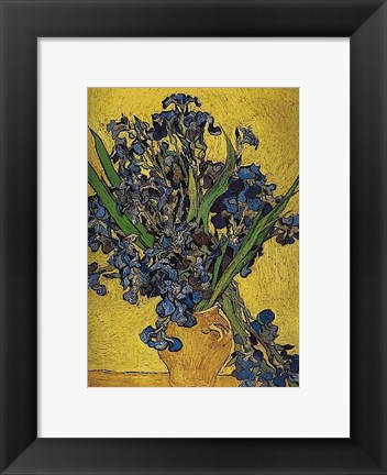 Framed Irises in Vase Print
