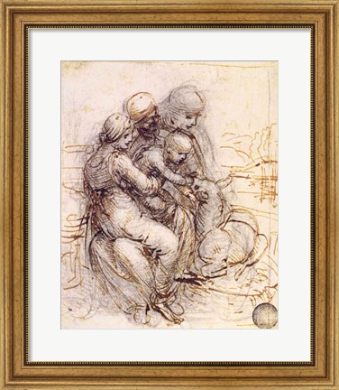 Framed Virgin and Child with St. Anne Print