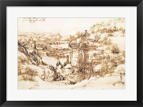 Framed Arno Landscape, 5th August, 1473 Print