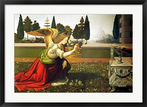 Framed Angel Gabriel, from the Annunciation, 1472-75 Print