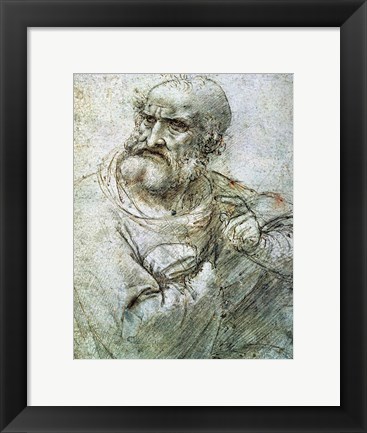 Framed Study for an Apostle from The Last Supper, c.1495 Print