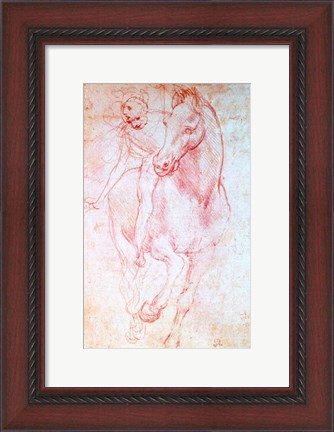 Framed Study of a Horse and Rider, c.1481 Print