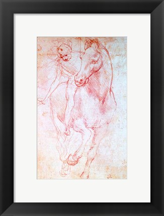 Framed Study of a Horse and Rider, c.1481 Print