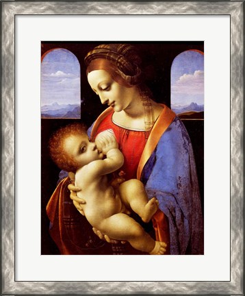 Framed Litta Madonna, 1490 Print