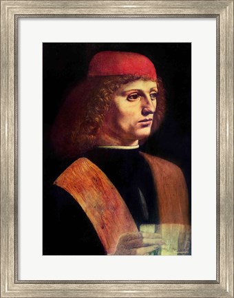 Framed Portrait of a Musician, c.1485 Print