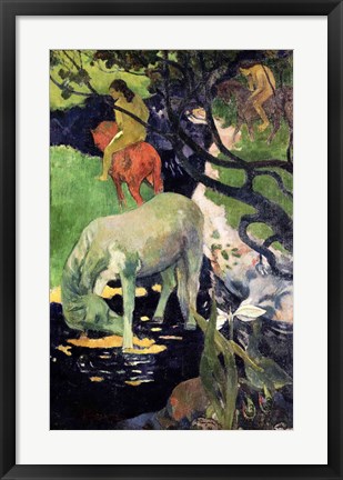Framed White Horse, 1898 Print