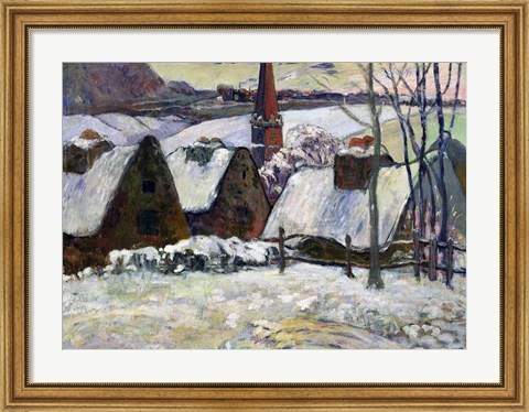Framed Breton village under snow, 1894 Print