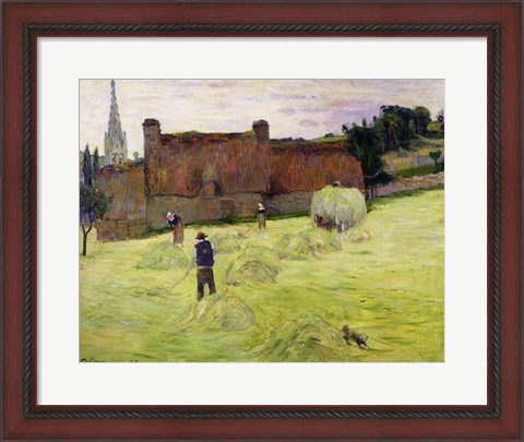 Framed Haymaking in Brittany, 1888 Print