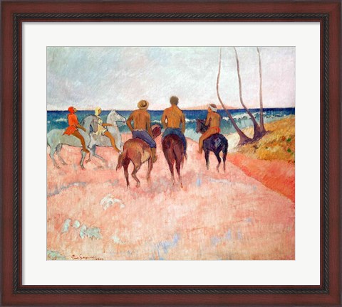 Framed Horseman on the Beach Print