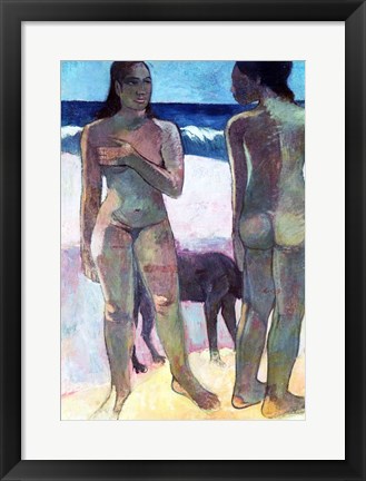 Framed Two Tahitian Women on the Beach, 1891 Print