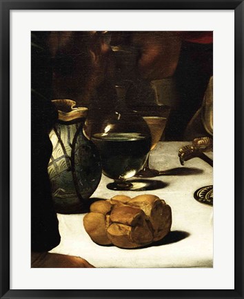 Framed Supper at Emmaus, Detail 1601 (bread) Print
