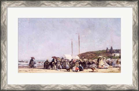 Framed Beach at Trouville, 1864 Print