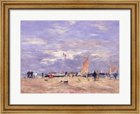 Framed Jetty at Deauville, 186 Print