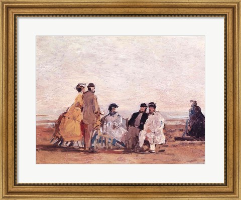 Framed On the Beach at Trouville, c.1865 Print