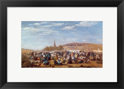 Framed Manet Family picnicking, 1866 Print