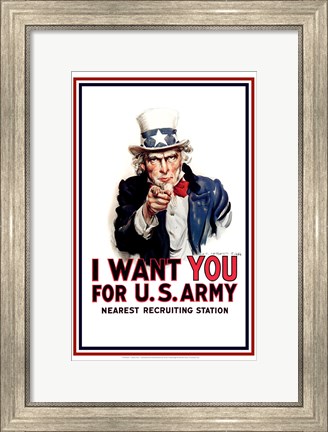 Framed Uncle Sam  - I Want You Print