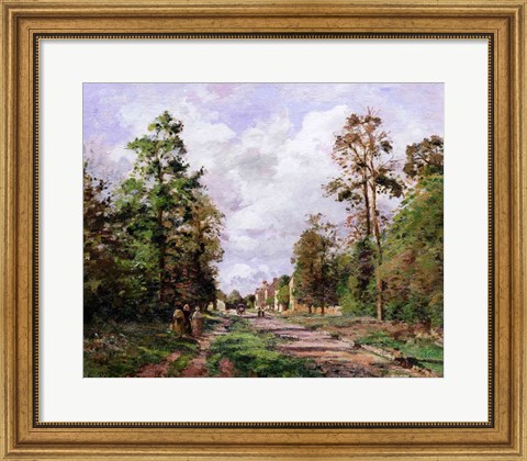 Framed road to Louveciennes at the edge of the wood, 1871 Print