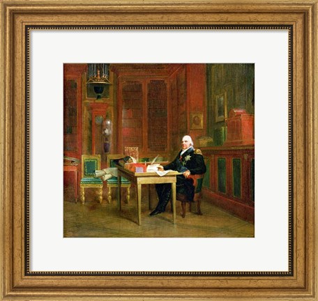 Framed Louis XVIII in his Study at the Tuileries Print