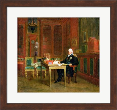 Framed Louis XVIII in his Study at the Tuileries Print