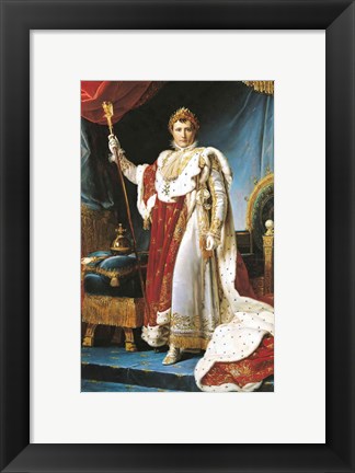 Framed Napoleon I in his coronation robe, c.1804 Print