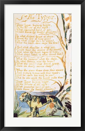 Framed Tyger, from Songs of Innocence Print