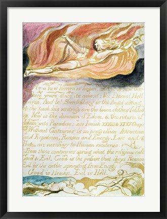 Framed Marriage of Heaven and Hell; As a new heaven is begun, c.1790 Print