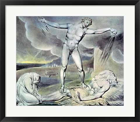Framed Illustrations of the Book of Job; Satan smiting Job with Sore Boils, 1825 Print