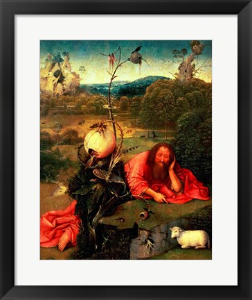 Framed St. John the Baptist in Meditation Print