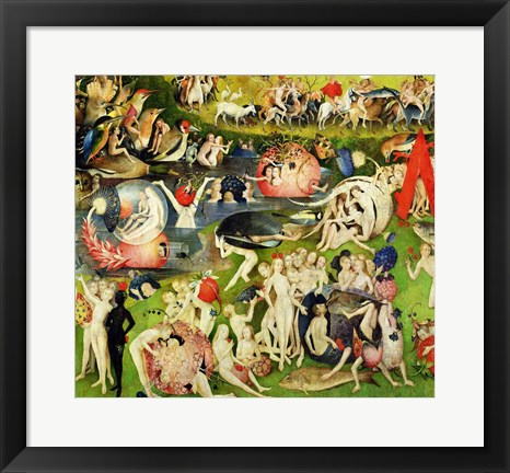 Framed Garden of Earthly Delights: Allegory of Luxury, center panel detail Print