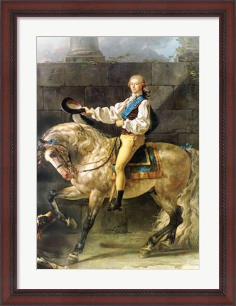 Framed Equestrian Portrait of Stanislas Kostka Potocki Print