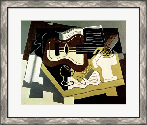 Framed Guitar and Clarinet, 1920 Print