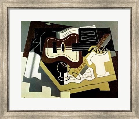 Framed Guitar and Clarinet, 1920 Print