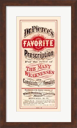Framed Dr. Pierce&#39;s Favorite Print