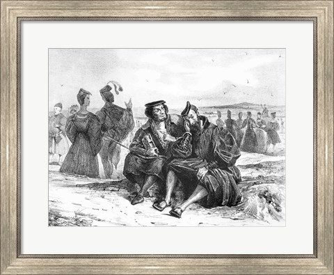 Framed Faust and Wagner in conversation, Illustration for Faust by Goethe Print
