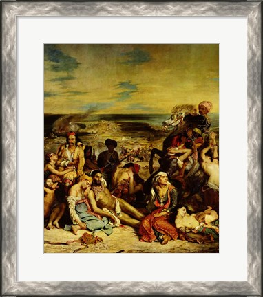 Framed Scenes from the Massacre of Chios, 1822 Print