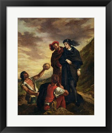 Framed Hamlet and Horatio in the Cemetery, from Scene 1, Act V of &#39;Hamlet&#39; Print