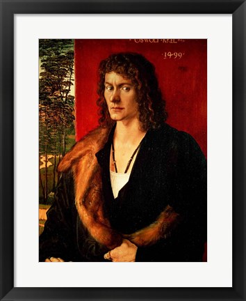 Framed Portrait of Oswolt Krel, 1499 Print