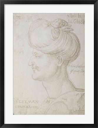 Framed Head of Suleyman the Magnificent Print
