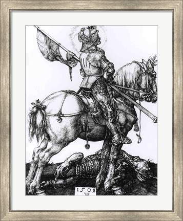 Framed St. George and the Dragon, 1508 Print