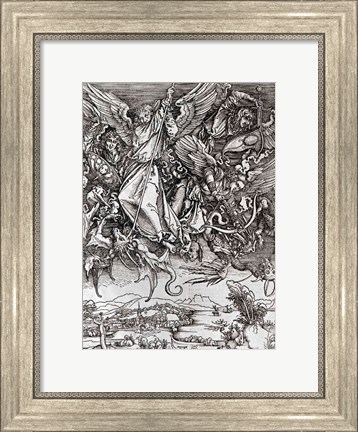 Framed St. Michael and the Dragon, from a Latin edition, 1511 Print