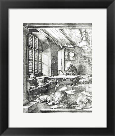 Framed St. Jerome in his Study, 1514 Print